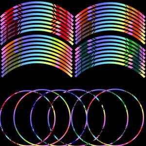 오토바이 휠 스티커 반사 림 테이프 혼다 가와사키용 다채로운 액세서리 17 인치 16 개