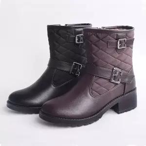 여성 버클 미들 털부츠 안감 퍼 겨울 방한화 패딩슬립온 신발 방수운동화 누빔 누빔온 장화 여자