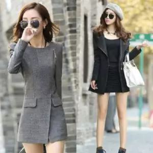 글래머 S라인 모직코트 캐주얼한 느낌의 하객룩패션지퍼 여성