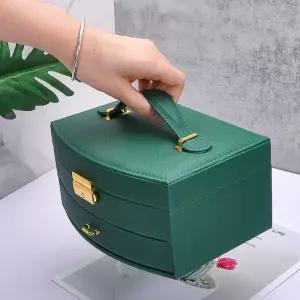 그린 주얼리 악세사리 보석함 보관함 수납함 진열대고급 예쁜 3잔 휴대용 미니 목걸이