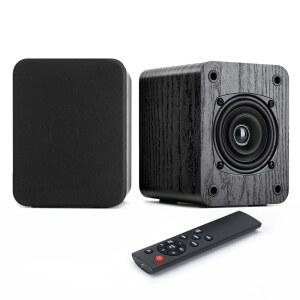 사이인 책장 스피커 스테레오 블루투스 콘 제공, tv 강력한 스피커, 풀레인지 드라이버가 pc aux/광학/tv-arc 파워 턴테이블 장착된 3인치 플레이어 사운드로 40w 듀얼 입력용 레코드