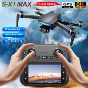 S-X1 Max 프로페셔널 GPS 드론 8K HD 카메라 3축 짐벌 항공 5G Wifi FPV 브러시리스 스크린 낚시 RC 쿼드콥