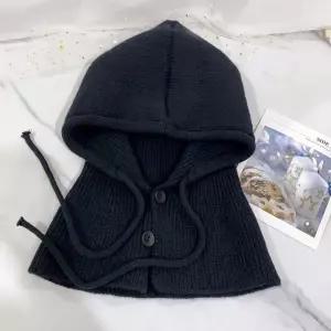 바라클라바 넥워머 여성 니트 후드모자 단추 조절끈목보호 플러 리츠 도리 예쁜 패션 토시 패딩도리 집업