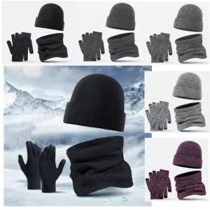 남자 기모 니트 모자 목도리 장갑 3종 세트 겨울보온