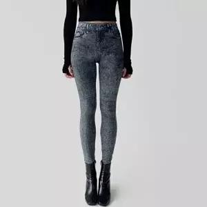 돌청 패턴 워싱 여성 스키니진 스판 롱 레깅스 (HSJ-WF8CE30