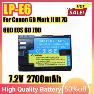 LP-E6 7.2V 2700mAh 카메라 배터리 (캐논 5D Mark II 7D 60D EOS R 용)