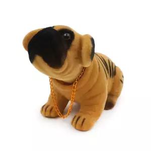 자동차 강아지 흔들이 인형 장식품 노호혼 퍼그차량 노호 용소품 인테리어 악세사리 실내용품 태양열