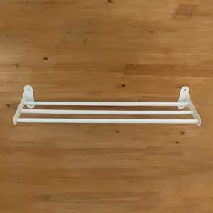수건걸이(3줄선반 겸용 _600mm 백색)욕실홀더 넥타이걸이 3단 행거 용품