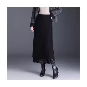 M2 이성 쉬폰치마 가을 레이스 스커트 하이웨스트 슬림핏 중기장 기장 양면 힙업 JEN3