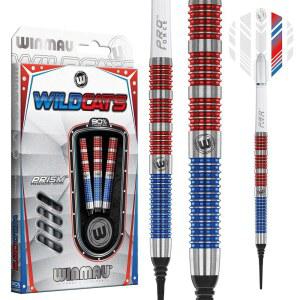 WINMAU 와일드캣츠 90% 텅스텐 다트 세트, 비행 및 스템(샤프트) - 프리즘 기술 경기 무게 측정
