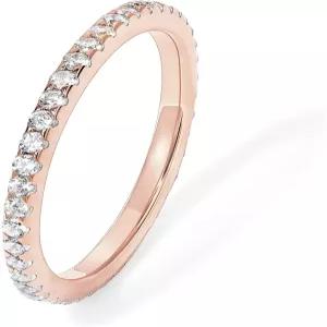 파보이 14K 골드 도금 솔리드 925 스털링 실버 CZ 시뮬레이션 다이아몬드 스태커블 링 이터널 밴드 여성용