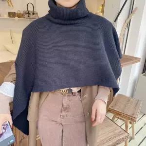 터틀넥 니트 숄 목 폴라 머플러 케이프 어깨 판쵸