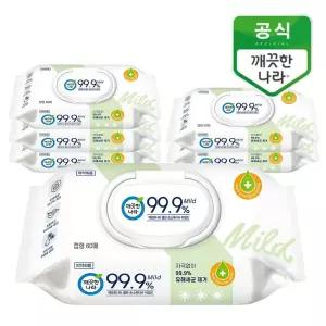 깨끗한나라 클린 손소독티슈 마일드 캡형 60매 6팩