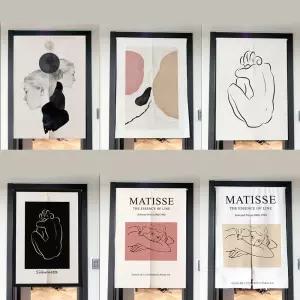 (모던 추상화 라인) 데코 가림막 커튼 (봉포함)가리개커튼 바란스 린넨포스터 린넨 화넨 커텐 가리게