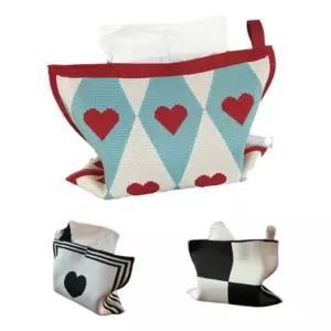 키밍 니트 티슈커버 휴지 케이스 인테리어 백화장지 파우치 하트백 거실테이블백 수납 냅킨 침실 흠카페 걸