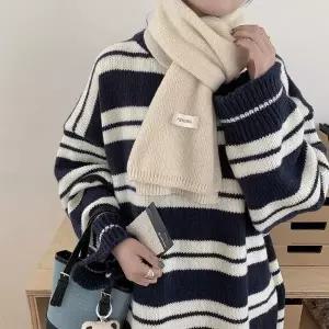 커플 목도리 남여공용 니트 두꺼운 양면목도리 방한