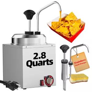 스테인리스 스틸 펌프가 장착된 히호야 나초 치즈 디스펜서 2.8 QT 소스 워머 전기 핫 퍼지 버터 400W