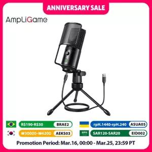 FIFINE USB 스트리밍 마이크 팝 필터 콘덴서 세트 무소음 음량 조절 PC 녹음 YouTube-K669PRO1