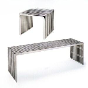 스테인레스 벤치의자 스텐 인테리어 카페 대기 철제 테라스 야외벤치 긴의자