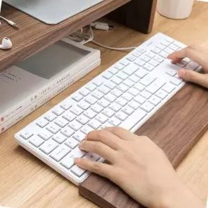 매끄러운손목받침대 회사용 키보드패드 호두나무 매끈한 손목보호쿠션 44X8cm