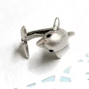 실버문 행운의 돌고래 반지 하트케이스