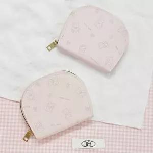 곰돌이 프린팅 반달형 아코디언 카드 명함 보관 지갑