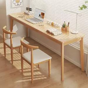 좁고 긴 테이블 프레임 틈새 원목 선반 카페 창가