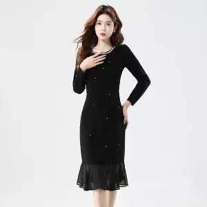 원피스 스커트 여사친 가을 쉬폰 큐빅 슬림핏 머메이드 원픽3