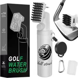 프로 골프 클럽 클리너 - 홈 리테이너 클립이 포함된 4온스 물병 간편한 청소를 위한 내구성 있는 나일론