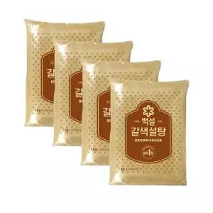 CJ 백설 갈색설탕 1kg x4개