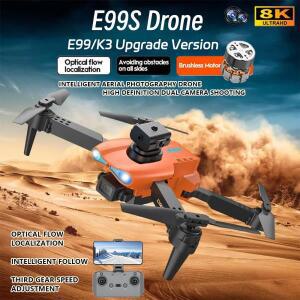 E99 K3 Pro 업그레이드 된 드론 HD 8k 더블 카메라 하이 홀드 모드 접이식 RC WIFI FPV 항공 사진 Quadcopt