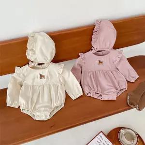 디어프릴 여아 자수 바디슈트 보넷세트 304577우주복 예쁜 신생아 아기 유아 귀여운