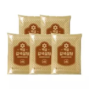 CJ백설 갈색설탕 1kg x5개