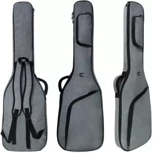 EITMOSS 베이스 기타 가방 긱백 일렉트릭 케이스 백팩 12mm 패딩 경량 포켓 조절 가능한 스트랩 포함