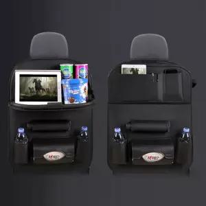 차량용 뒷좌석 멀티 포켓 수납 트레이 정리함물티슈 휴대폰거치대 태블릿백 음료함 생수보관함 쓰레기통용