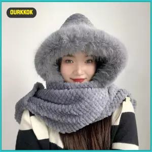 아워꾹 KK 머플러 방한털모자목도리 가정용 모자목도리