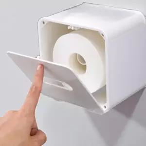 화장실 방수 원터치 화장지 걸이 케이스 접착식 선반형핸드폰거치 욕실 휴지 용품