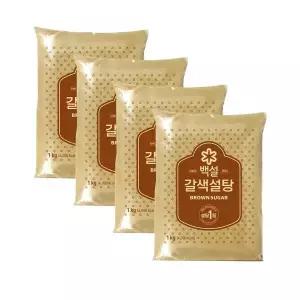 CJ백설 갈색설탕 1kg x4개