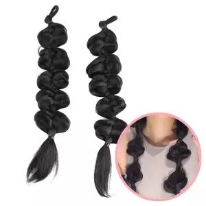 헤어스타일 댕기머리 땋은 가발땋은피스 양갈래 포니테일