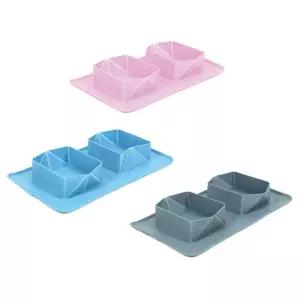 (애구애구) 강아지 실리콘 휴대용 접이식 식기용그릇 반려견 애매트 야외 애캠핑 애견 개밥 밥그릇 애밥