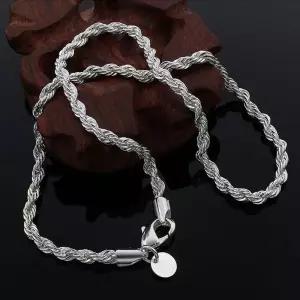 트위스트 기본 실버 체인 모던한 목걸이은목걸이 초커 여성 앤틱 자개 빈티지 레이어드 화려한 롱목걸이 악