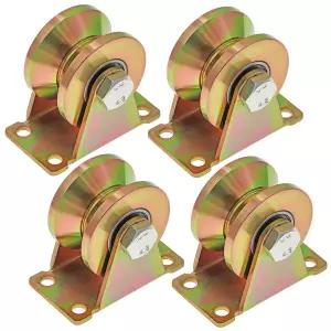 스켈랑 2인치 V-그루브 휠 슬라이딩 게이트 캐스터 반전 V-트랙용 헤비 듀티 강체 롤러 롤링 산업용 기계