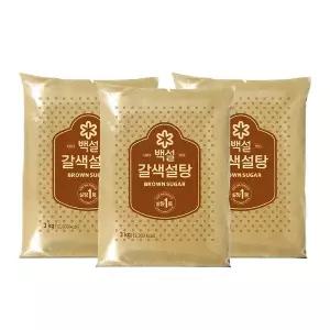 CJ백설 갈색설탕 3kg x3개