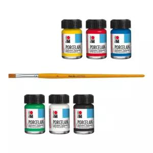 마라부 포세린 물감세트마블링 금속 도자기 금속용 유리용 공예 아트 용아트 네온