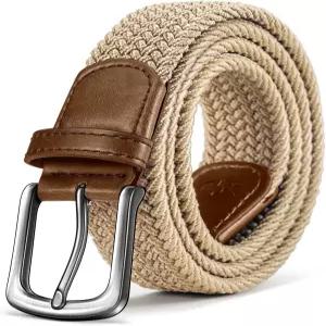 케미산트 남성 벨트 스트레치 우븐 땋은 선물 골프 캐주얼 청바지 드레스에 나일론 캔버스 1 3/8