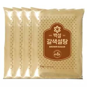백설 갈색 설탕 3kg 4봉