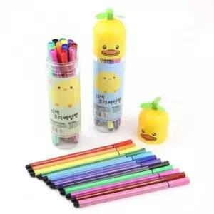 [문구/오피스] 12색 고급 사인펜 마카 원통 케이스 필기 펜 세트