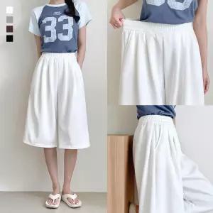 도프 3턱 버뮤다 팬츠 4color / 빅사이즈 F-XL / 남녀공용 와이드 트레이닝 반바지 오버핏 하프팬츠 밴딩 사계절 여름 루즈핏 핀탁