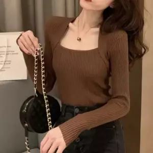 [옷은날개] 골지 니트 얇은 긴팔 티 볼레로 느낌 슬림핏 신축성