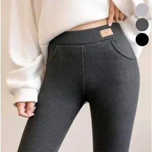 여성 기모 레깅스 주머니 슬림 짱짱한 스판 기모바지 (HSJ-WB491F3